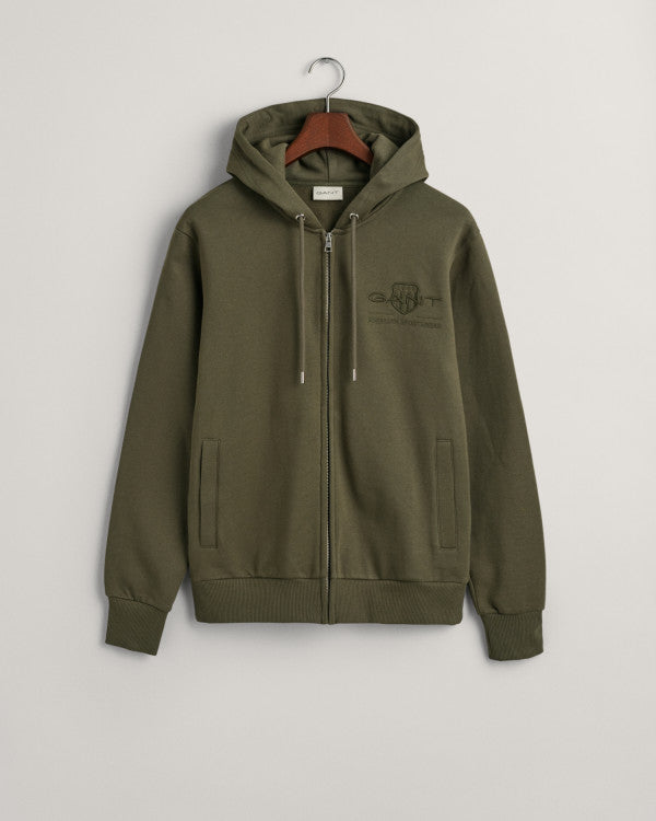 GANT Reg Tonal Shield Full Zip Hoodie /Duks 2037021