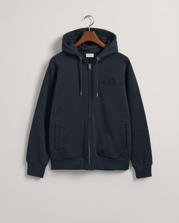 GANT Reg Tonal Shield Full Zip Hoodie/Duks 2037021