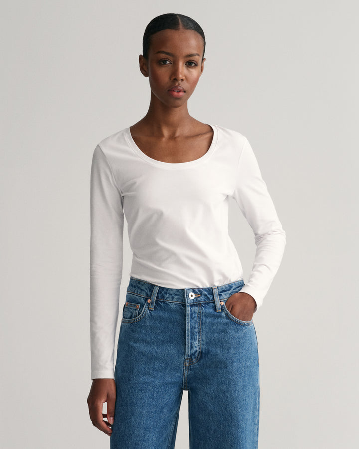 GANT Slim Cot/Ela Ls Scoop Neck Top/Majica 4203492