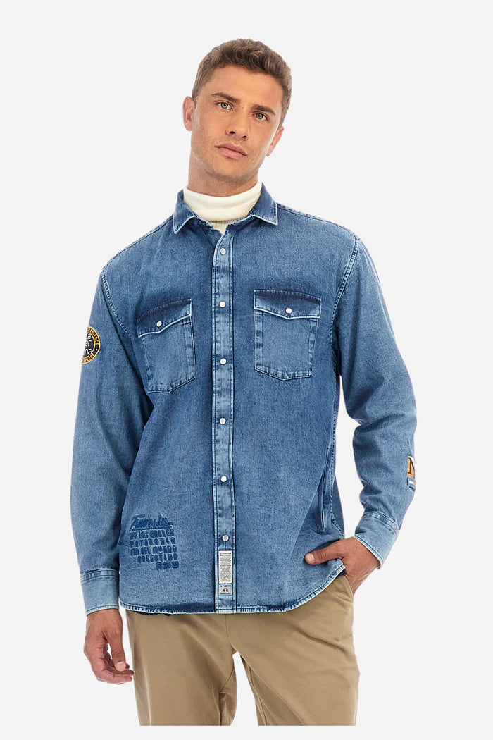 La Martina Man Shirt Semi Denim /Košulja ZMC303DM108