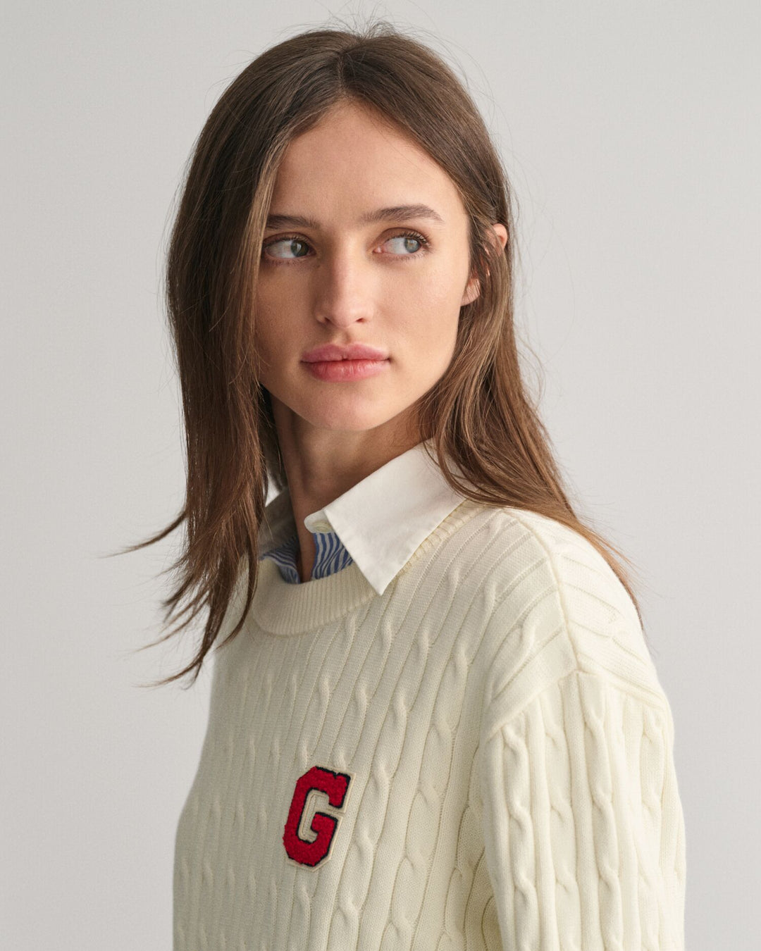 GANT G Badge Cable Knit/Pulover 4805248