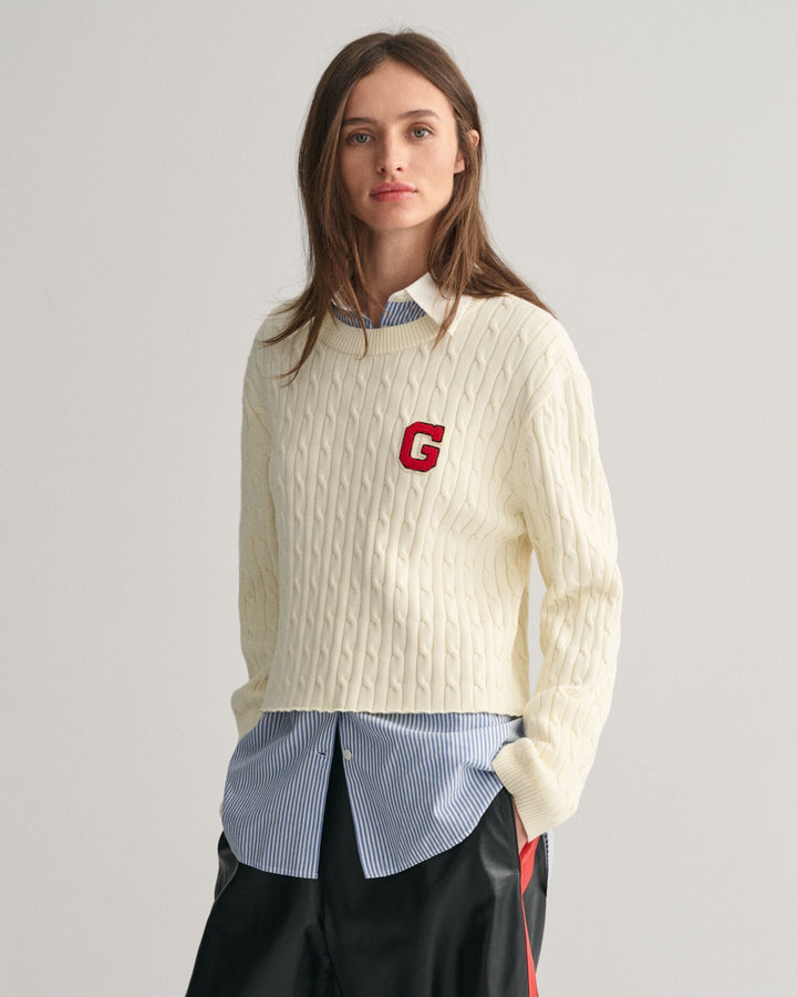 GANT G Badge Cable Knit/Pulover 4805248