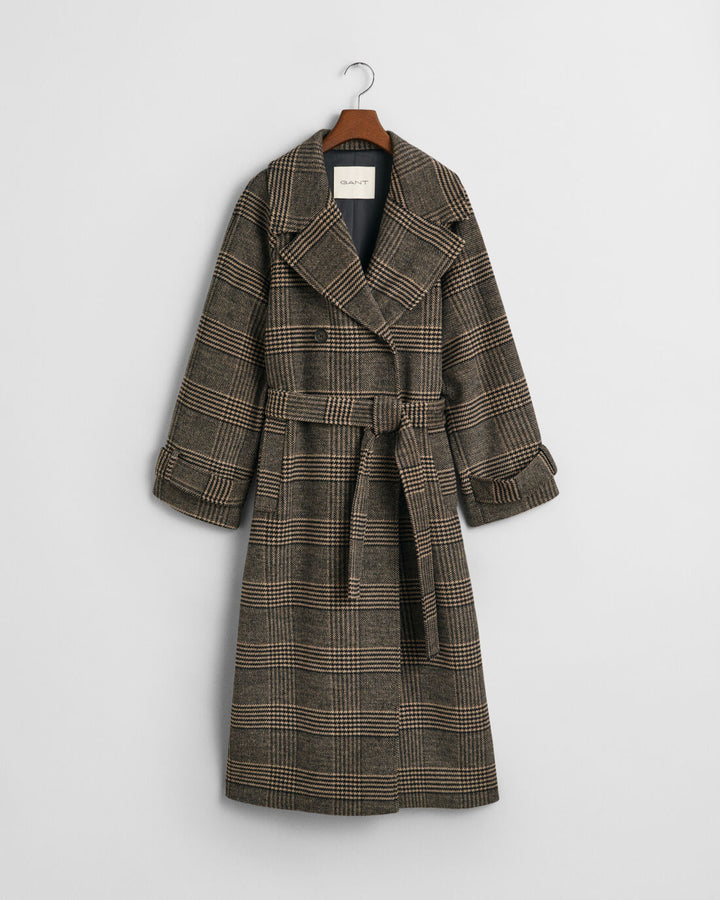 GANT Large Checked Wool Trench Coat/Kaput 4751134