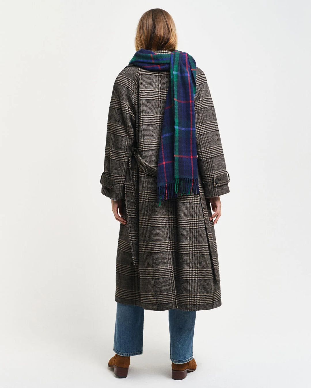 GANT Large Checked Wool Trench Coat/Kaput 4751134