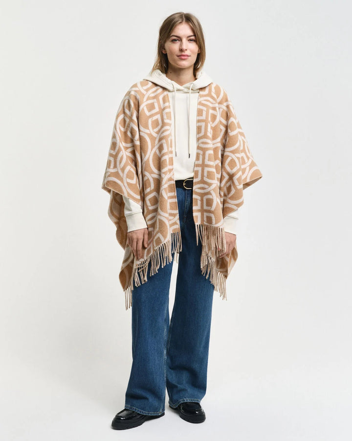 GANT G Pattern Wool Poncho/Pončo 4920227