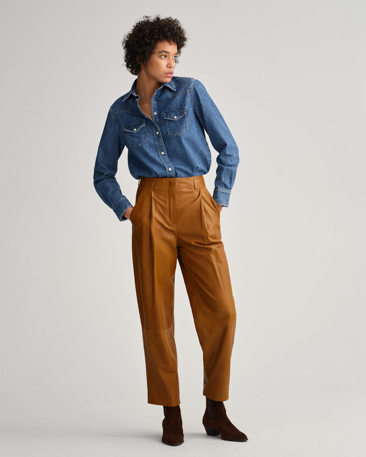 GANT Pleated Leather Pants/Hlače 4150230